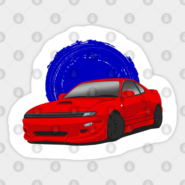 Red Toyota Celica Gts St185 Sticker by Rebellion Store
